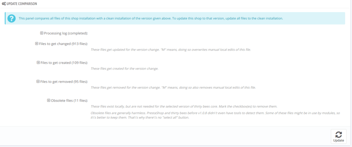 thirty bees Git updater module preview - See the latest upgrade path in ...